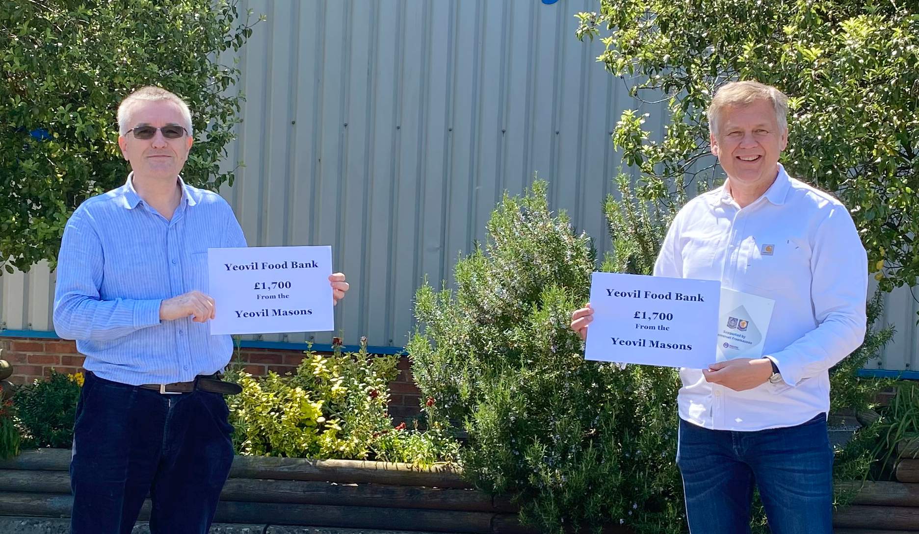 Yeovil Freemasons supporting local food bank Somerset Freemasons